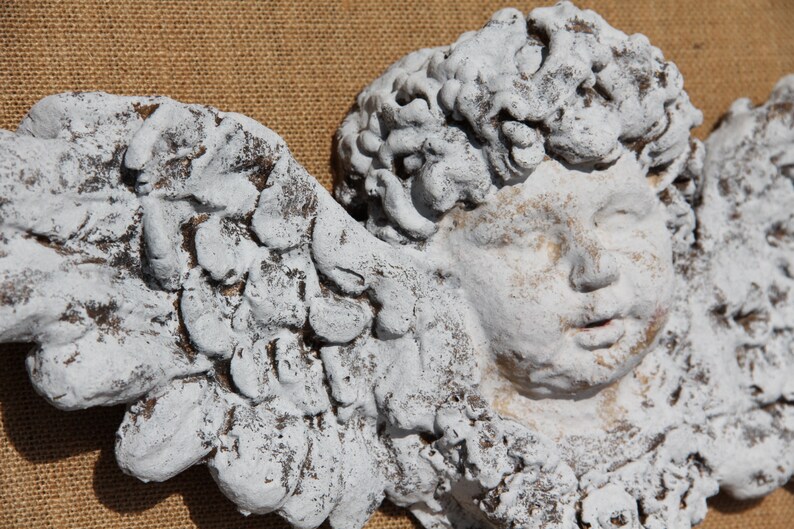 Cherub, Cherub Angel, Mediterranea Design Studio, distressed Cherub Decor, Angel Wall Decor, Cottage Chic Decor, Shabby Chic Decor farmhouse image 2