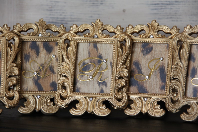 Paris Frames, french miniature frames, embellished frames, Mediterranea Design Studio french decor, gold frame framed paris sign paris decor image 2