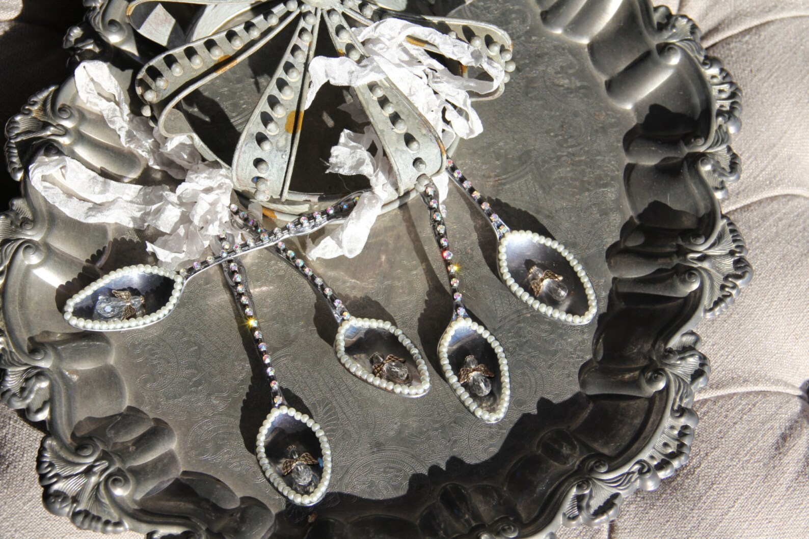 Vintage Spoon Ornament Silver Spoon Ornament Angel Ornament Etsy