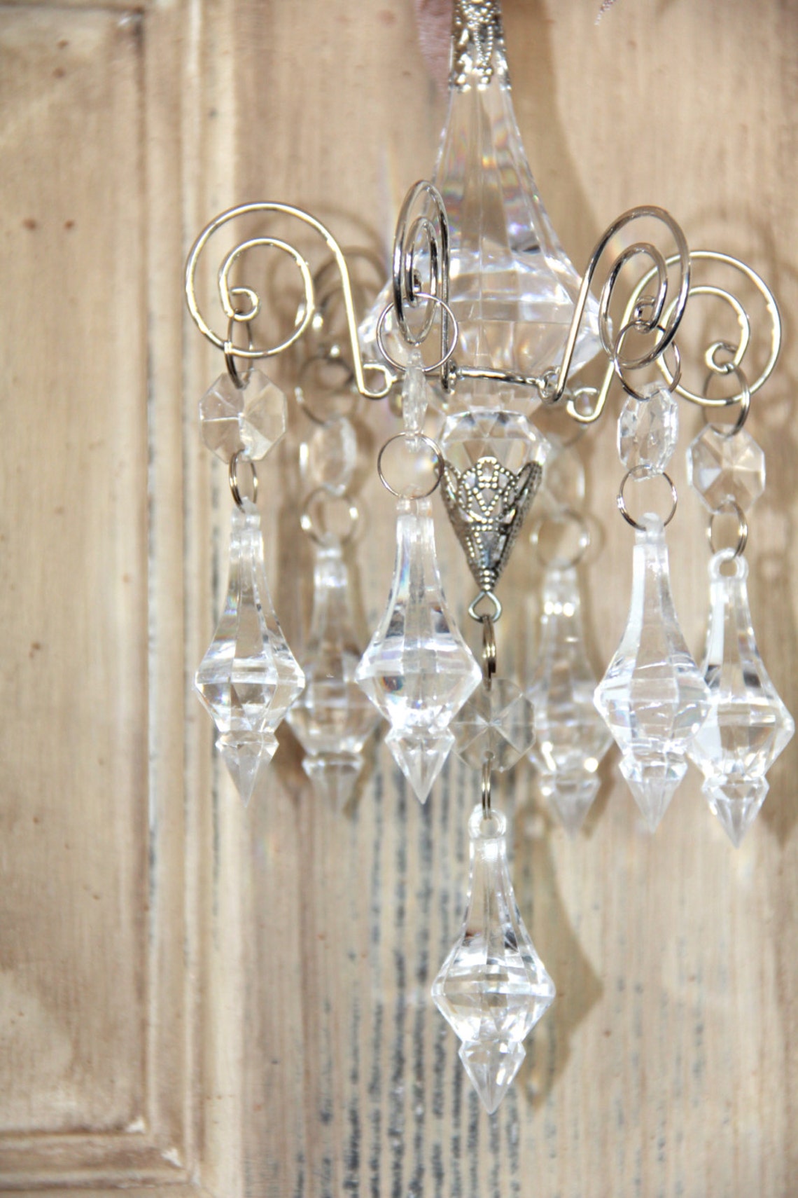 Crystal chandelier ornament chandelier ornament shabby chic Etsy