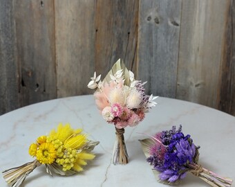 Set of 3 Petite Palm Bouquets - Dried Flower Palm Bouquet