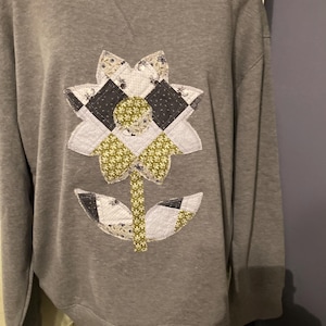 Grandma's Treasures Sweatshirt with quilted flower