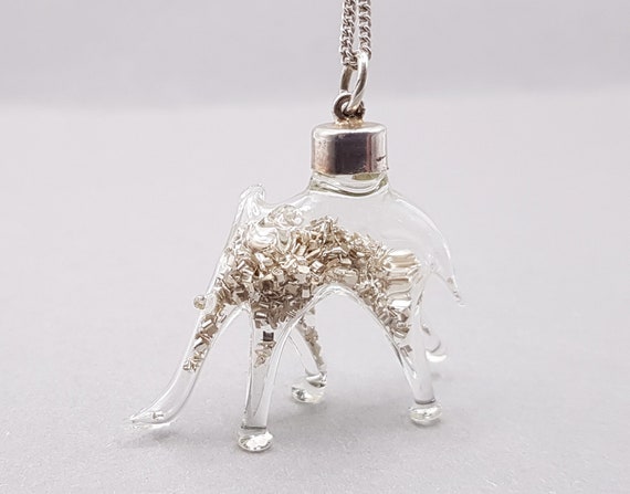 Vintage Sterling and 835 Silver Glass Elephant Pe… - image 3