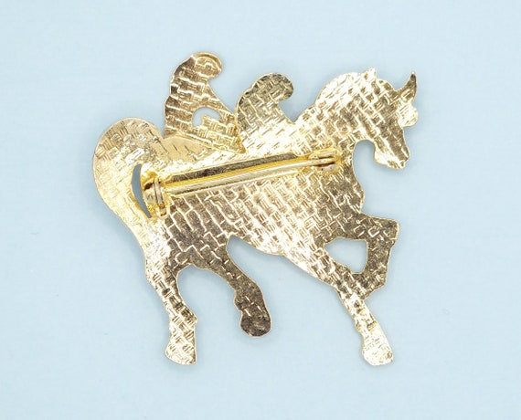 Vintage Enamelled Unicorn Brooch Pin, Pastel Purp… - image 4
