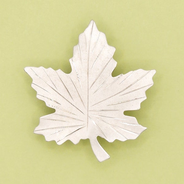 Vintage Sterling Silver Bond-Boyd Maple Leaf Brooch, Brushed 925 Silver Frosted Matte Look Figural Leaf Pin, Elegant Small Autumn Fall Style