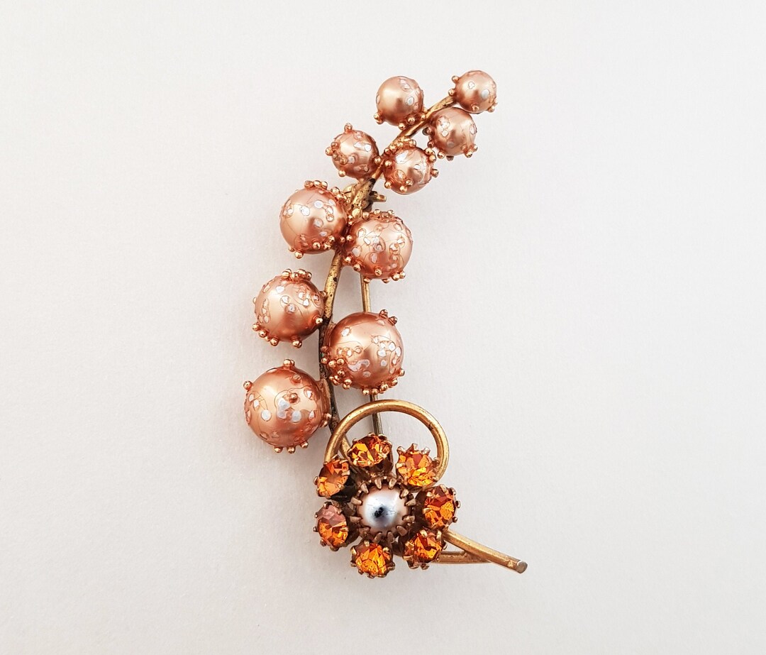 Pince à cheveux française à fausse perle avec strass | Mode en ligne