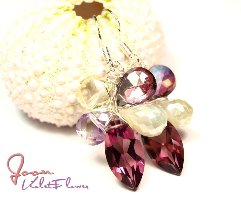 Earrings Gemflowers VioletFlower