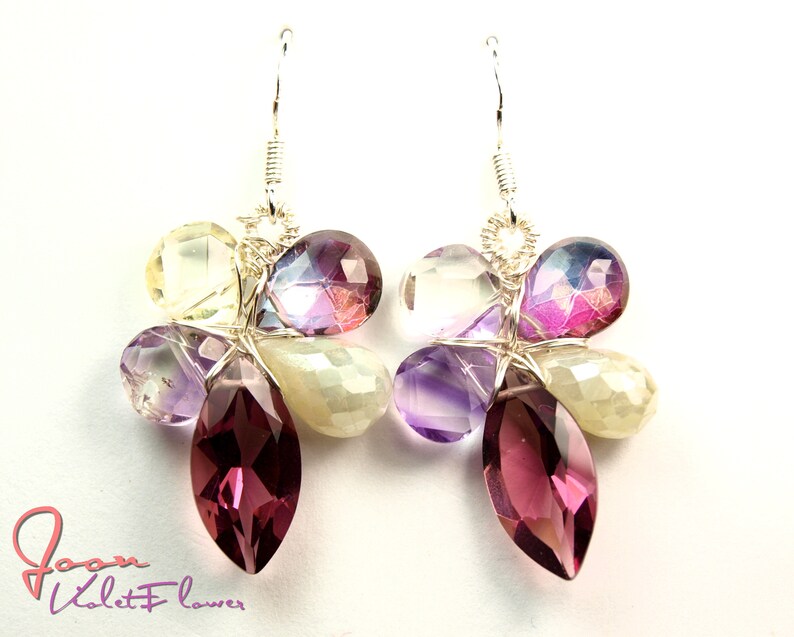 Earrings Gemflowers VioletFlower