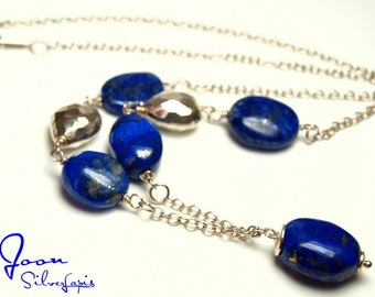 Silver Lapis - Lapis Lazuli Kette - 925er Sterling Silber