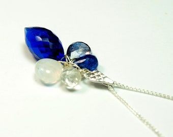 Night Blue - Moonstone Quartz 925 Necklace