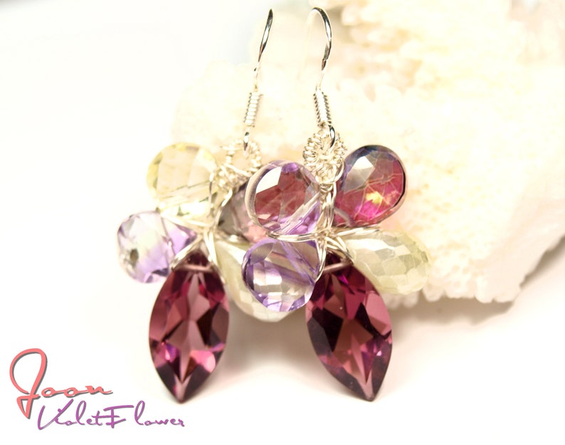 Earrings Gemflowers VioletFlower