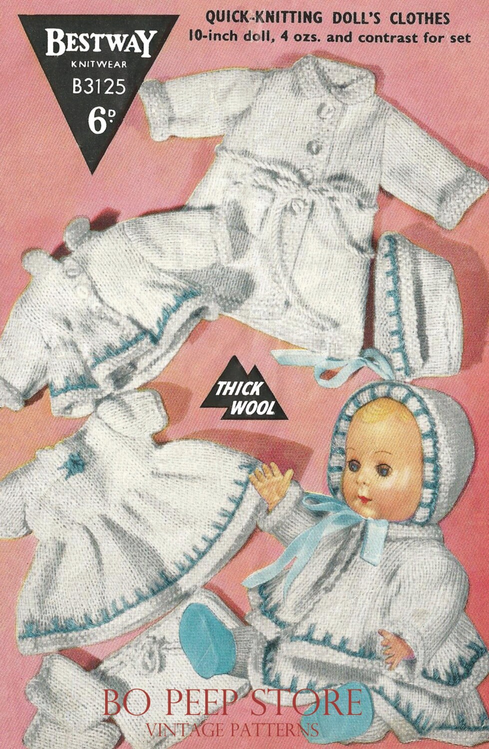 Dolls Clothes Knitting Pattern for 10 inch Dolls Clothes Etsy