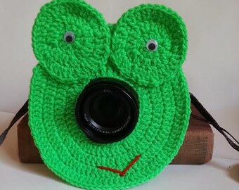 Crochet Lens Buddy, Lens Buddy, Camera Cover, Frog Lens Buddy, Frog Camera Cover, Photographer Equipment