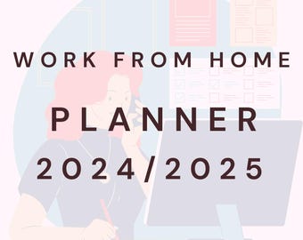 Printable Work From Home Planner - Undated Daily & Weekly Digital PDF, WFH Productivity and To-Do List Planner, Bundle of Planners