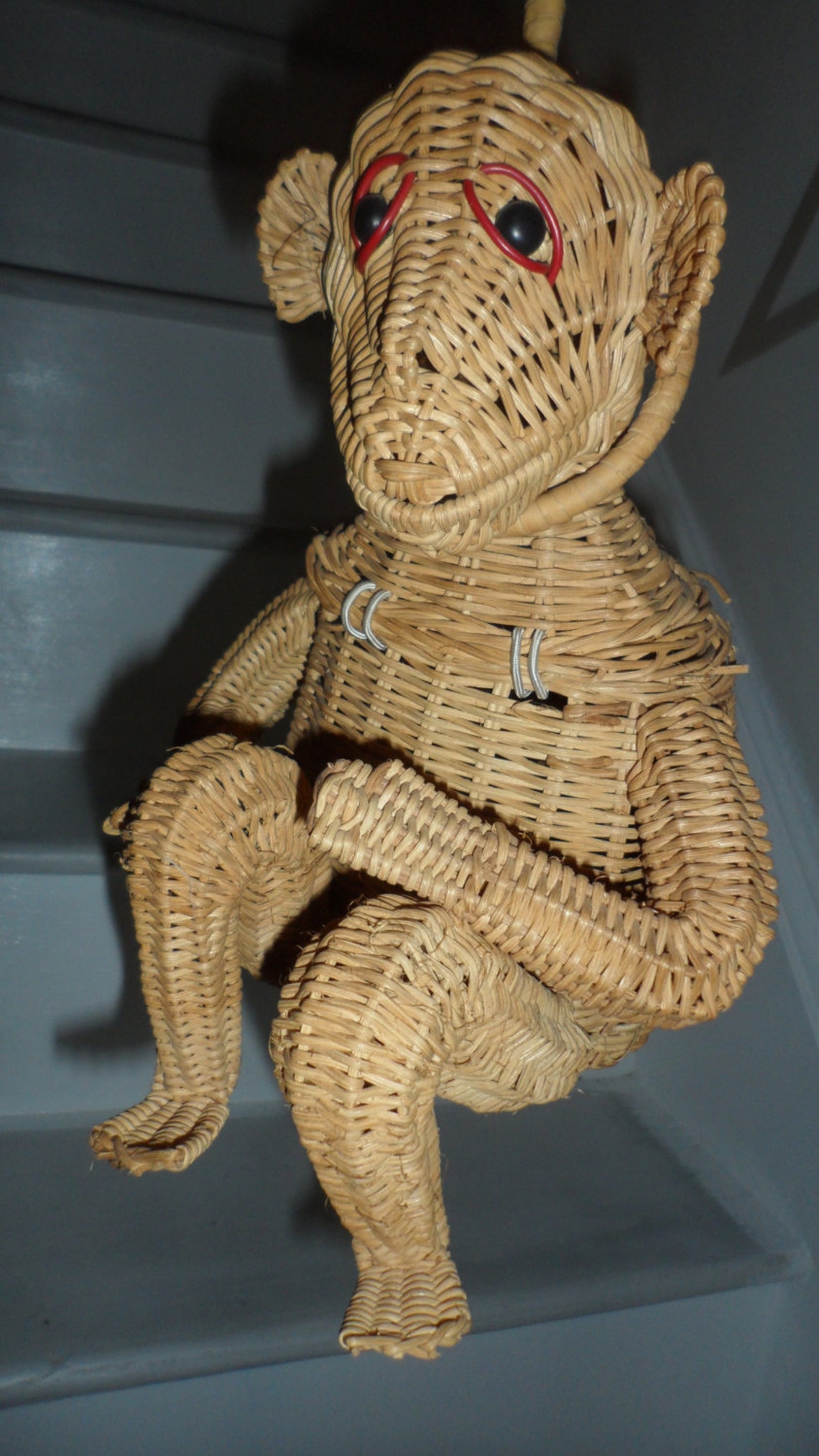 1950s monkey purse wicker figural purse funky little monkey Etsy