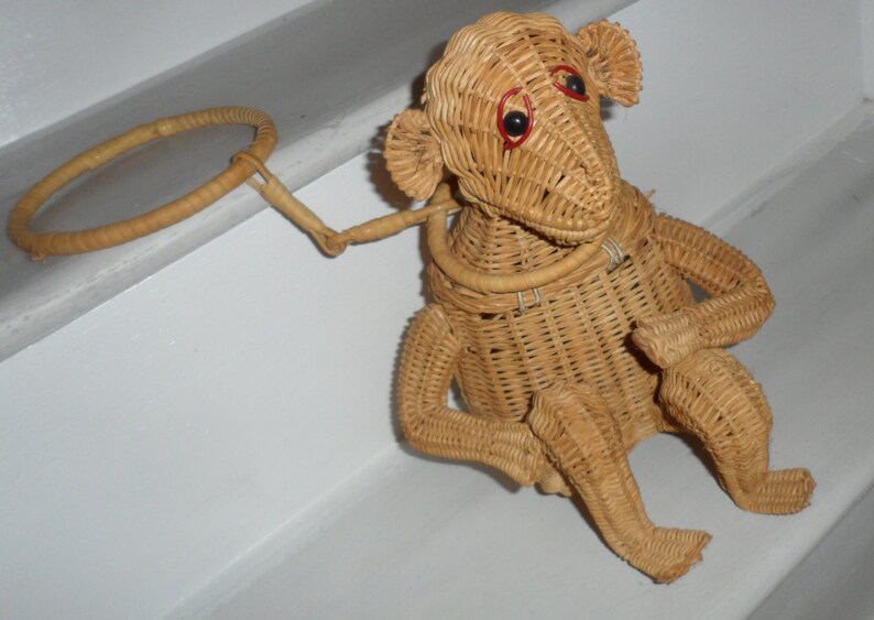 1950s monkey purse wicker figural purse funky little monkey Etsy