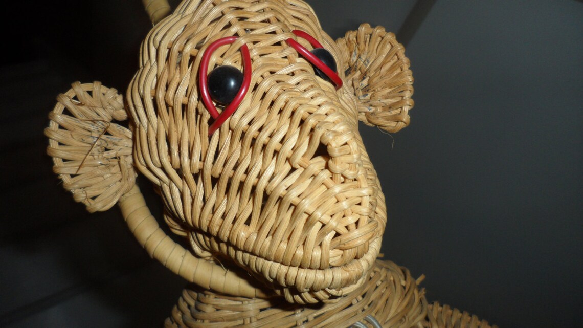 1950s monkey purse wicker figural purse funky little monkey Etsy