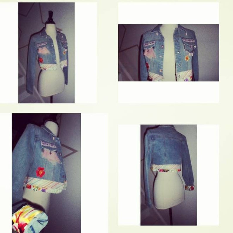jeans with hanging rhinestones