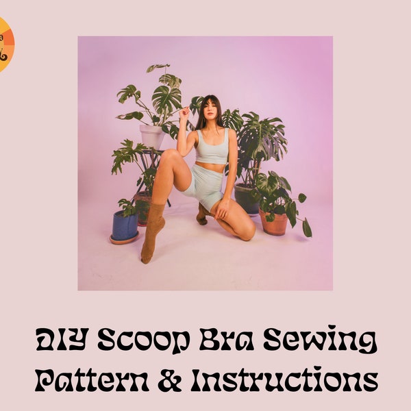 DIY Scoop Bra | PDF Digital Sewing Pattern | Basic Bra | Double Layered Bra Top | Sports Bra Top | Size 00-5XL |