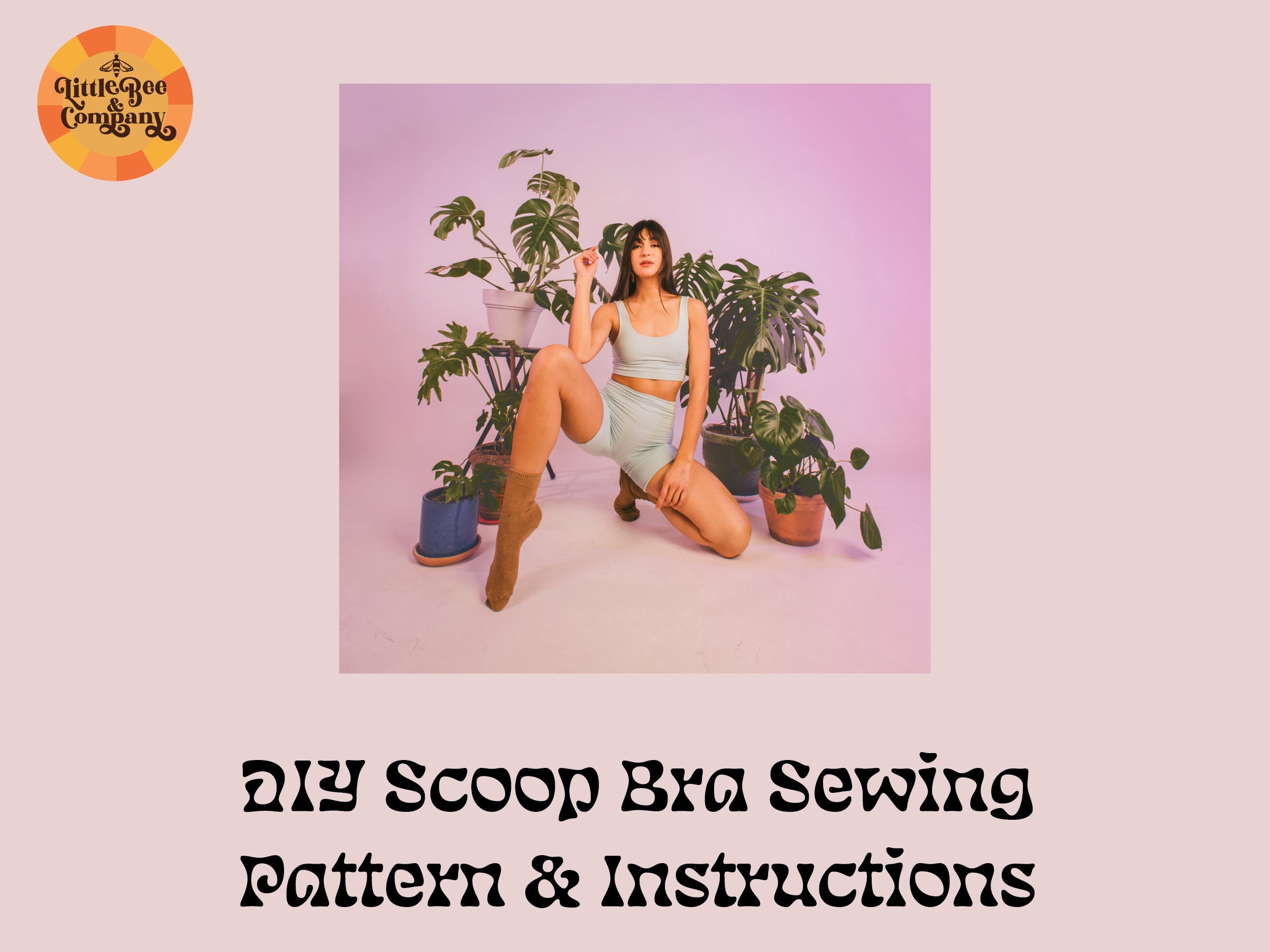 DIY Scoop Bra | PDF Digital Sewing Pattern | Basic Bra | Double Layered Bra Top | Sports Bra Top | Size 00-5XL |