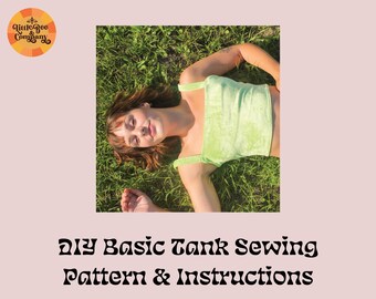 DIY Simple Tank Top | PDF Digital Sewing Pattern | Basic Tank Top Summer Top| Adjustable Straps Sewing Instruction