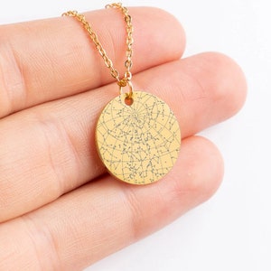 Collana con mappa stellare personalizzata, cielo notturno per data, regalo per la festa della mamma, collana con costellazioni personalizzate
