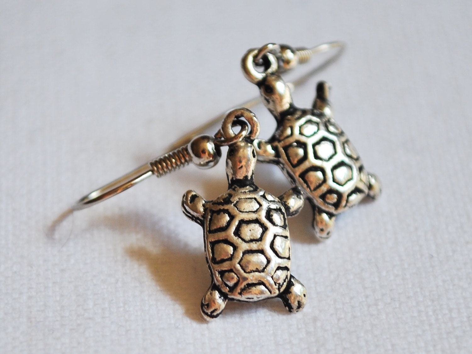 Metal Tortoise Earrings Animal Jewellery Quirky Fun Etsy UK