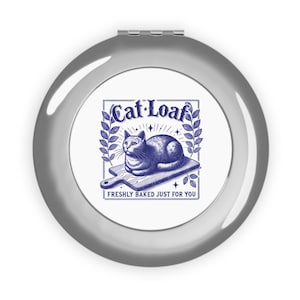 Joli miroir de voyage compact pour chats, miroir de maquillage de sac à main rétro, cadeau pour amoureux des chats, accessoire de maquillage, indispensables de voyage, miroir pliable argenté