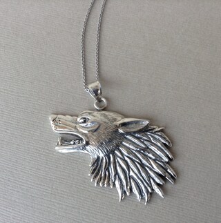 ROMANTICWORK Collana Lupo In Argento 925 | Ciondolo Con Fasi Lunari, Gioiello Ipoallergenico, Regalo Per Lei, Con Panno Lucidante