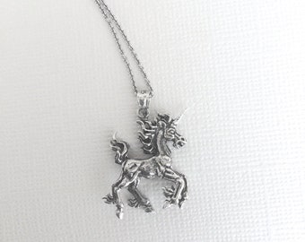 Unicorn Necklace in Sterling Silver, Unicorn Jewelry