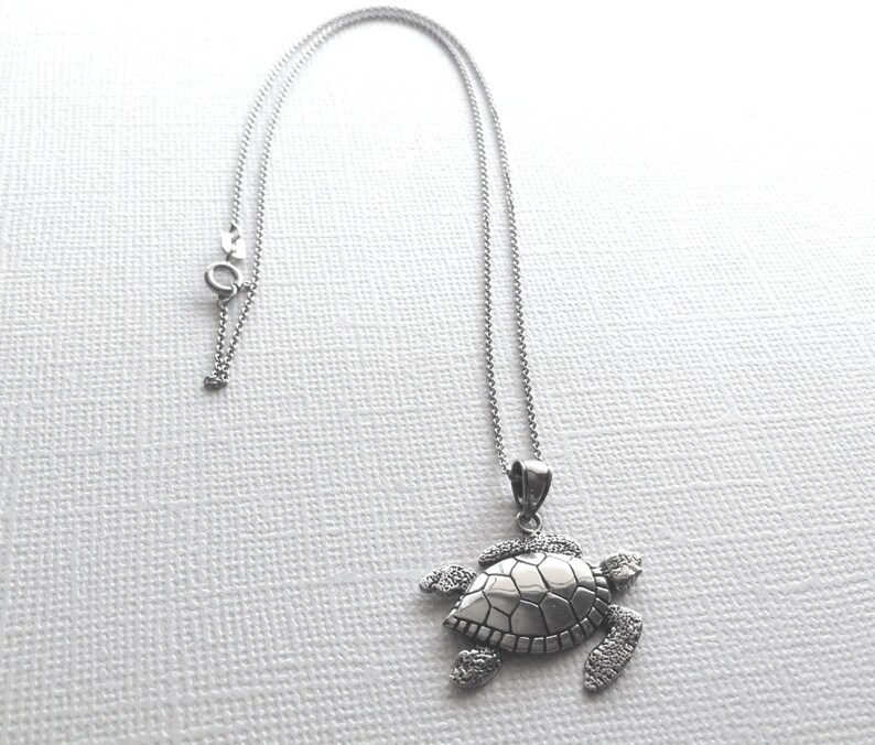 Turtle Necklace in Sterling Silver Turtle Jewelry Etsy