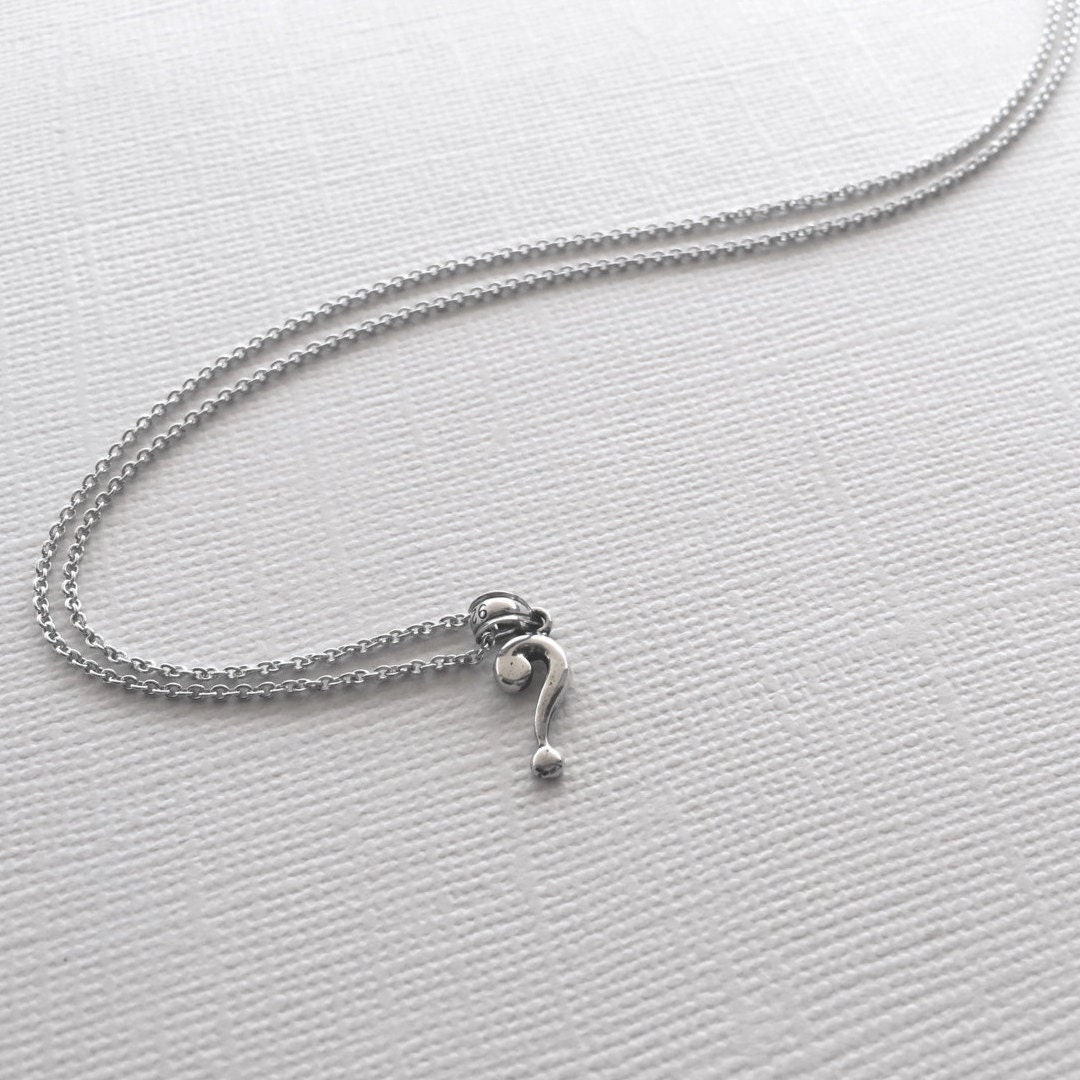Question Mark Necklace in 925 Sterling Silver Question Mark - Etsy