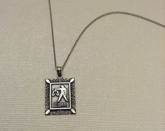 Libra Zodiac Necklace in Sterling Silver