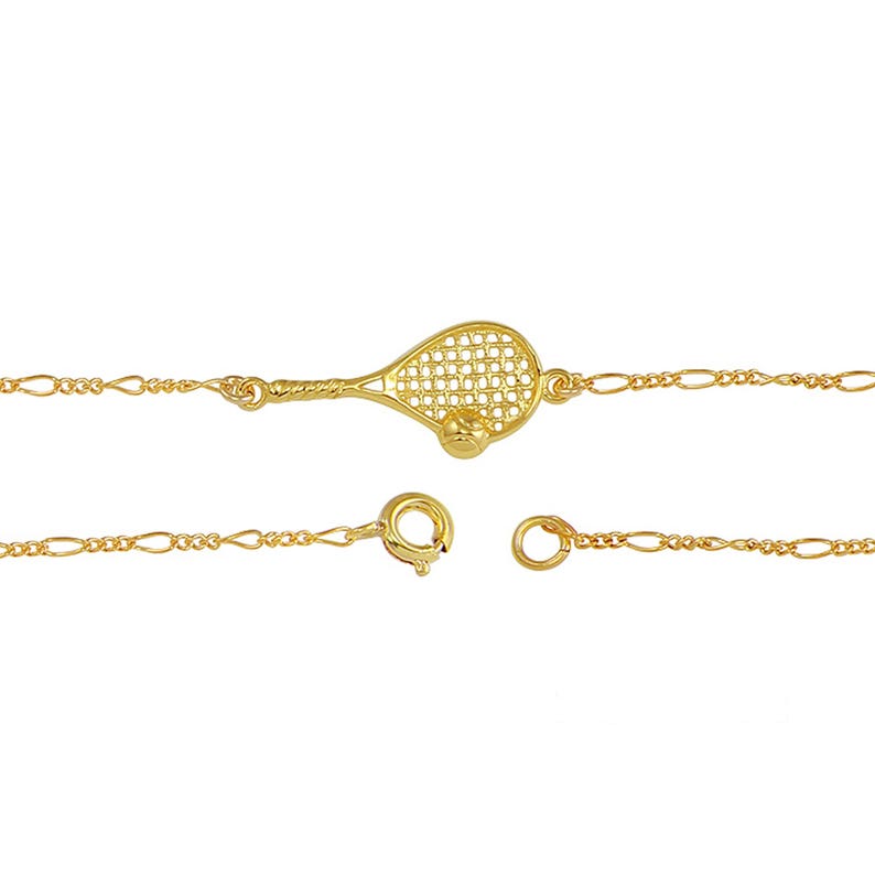 14K Yellow Gold Filled Tennis Racket Bracelet Tennis Jewelry Etsy