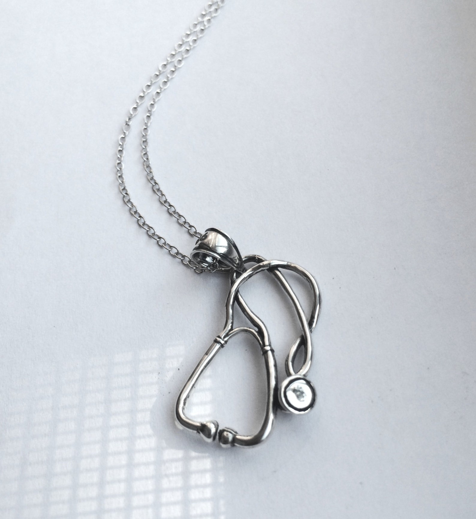 Stethoscope Necklace in Sterling Silver Graduation Jewelry - Etsy
