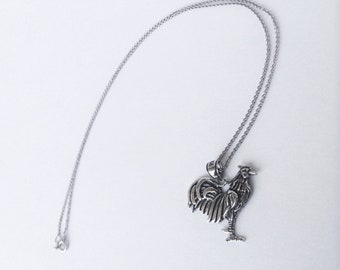 Rooster Necklace in Sterling Silver