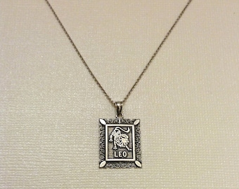 Leo Zodiac Necklace in Sterling Silver, Zodiac Jewelry, Leo Zodiac Symbol