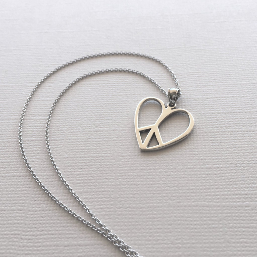 Heart Peace Sign Pendants Heart Peace Sign Pendants
