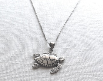 Schildkröte Halskette in Sterling Silber, Schildkröte Schmuck