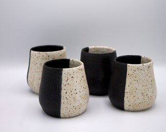 Chrome and Black Ceramic Wine Tumbler