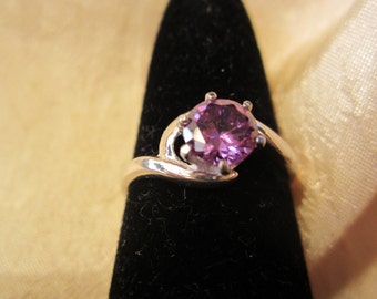 Purple CZ Size 7 Sterling Ring