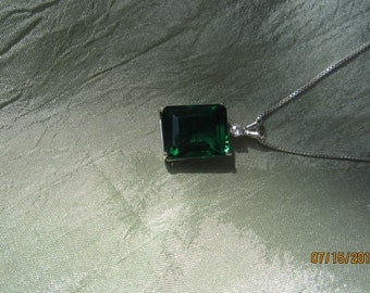 Emerald Green Accented Topaz Pendant