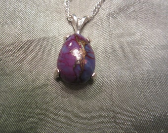 Interesting Purple Turquoise Cabochon Pendant