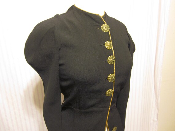 1910s Blouse or Jacket with Brass Buttons