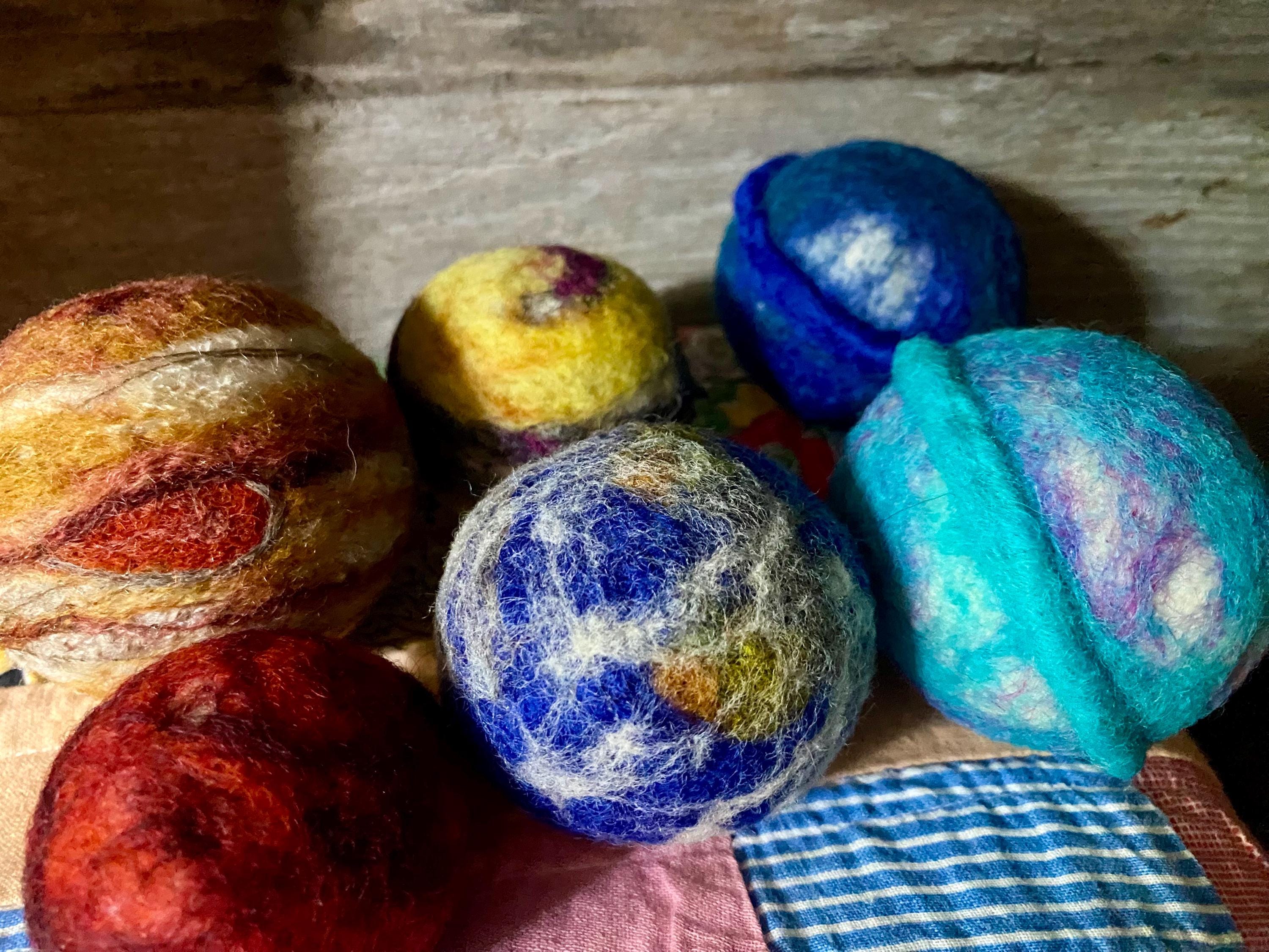 Medium Sized Solar System Set in a Bag • Needle Felted Wool Sculptures ...