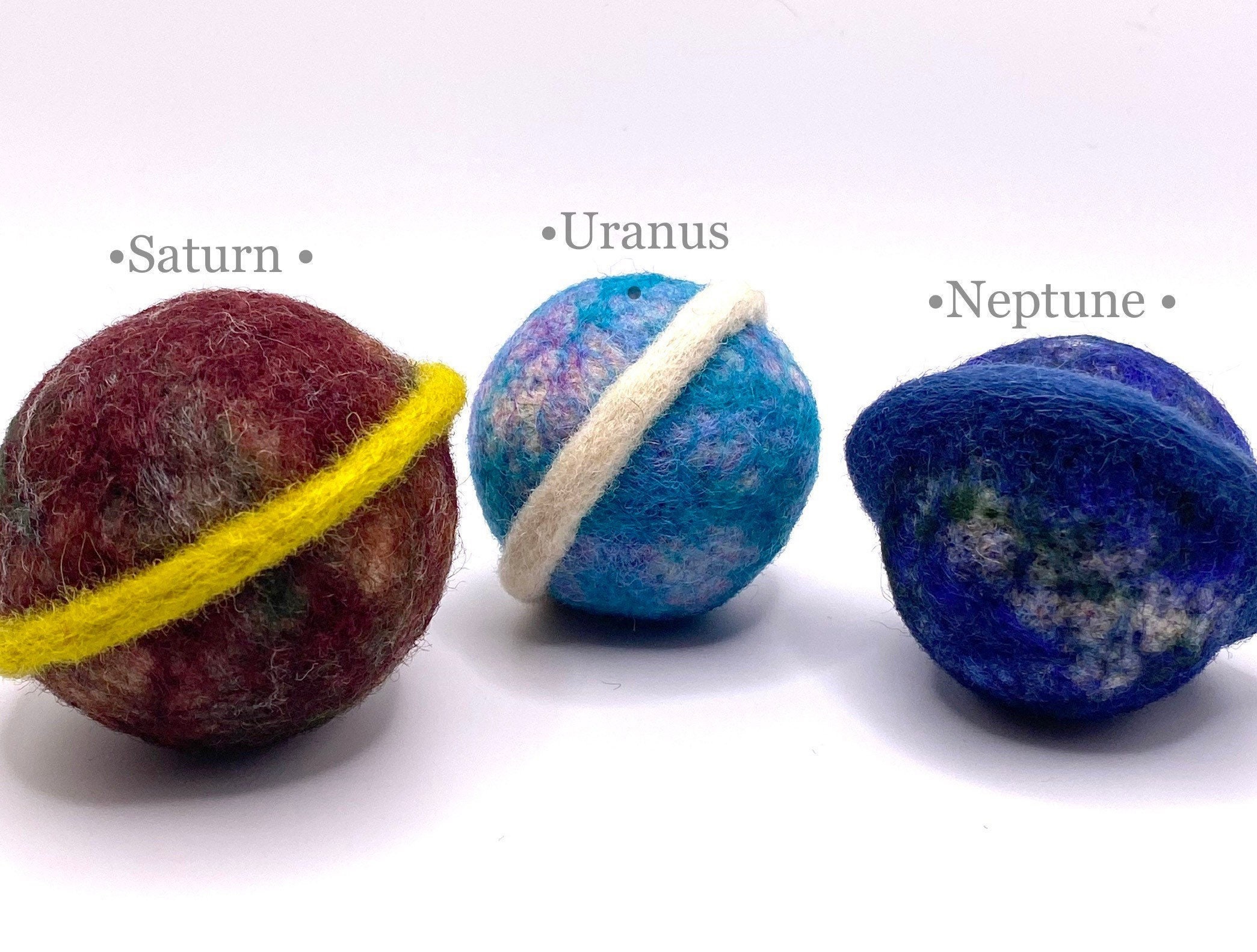 Medium Sized Solar System Set in a Bag • Needle Felted Wool Sculptures ...