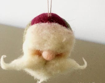 Needle Felted Santa Claus Ornament - Wool Christmas Tree Decoration - Handmade Heirloom Holiday Ornament - Father Christmas