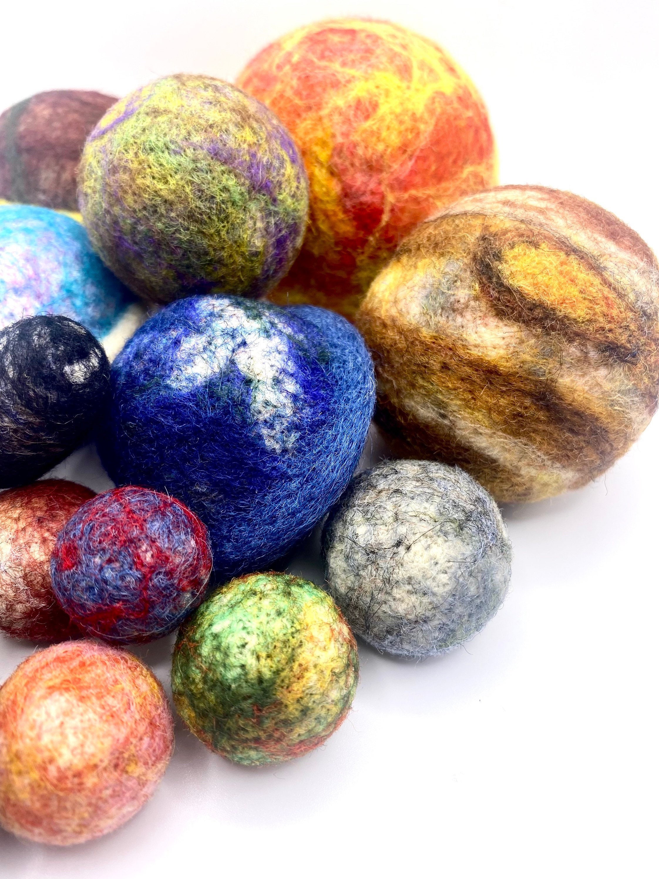 Medium Sized Solar System Set in a Bag • Needle Felted Wool Sculptures ...
