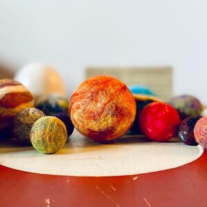 Medium Sized Solar System Set in a Bag • Needle Felted Wool Sculptures ...