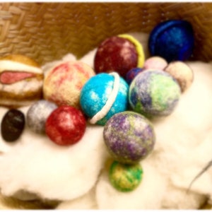 Small Sized Solar System in a Bag, Needle Felted Planets, Teacher Gift ...